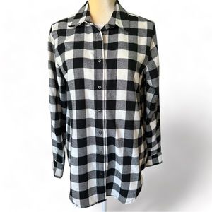 NWOT Zac and Rachel Buffalo Check Black and White Button Size Medium